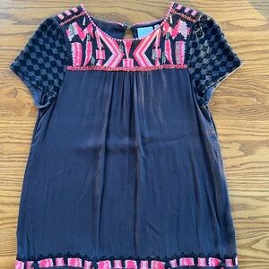 Anthropologie HD in Paris embroidered blouse